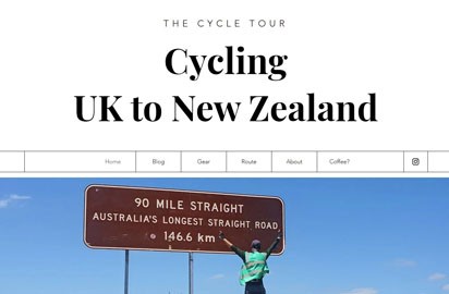 The title says it all: <em>Cycling UK to New Zealand.</em>