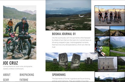 Joe’s site documents his bikepacking tours in various countries.
