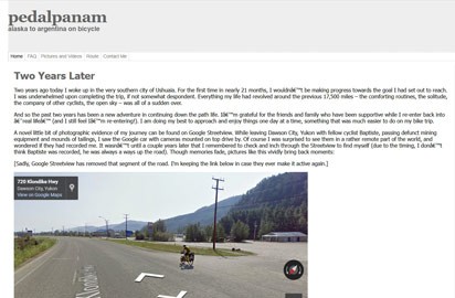 Matt had always dreamed about cycling the Americas and in 2009 he finally set off from Alaska.
