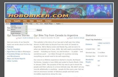 Think long-distance bicycle travel is only for the young? Think again. The Hobo bikers were in their early 50s when they set off from Canada for Argentina.