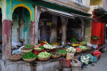 Vegetalble stall in Pushkar, India.