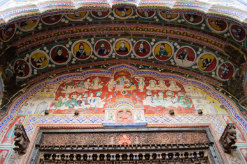 A painted archway in Shekhawati, India.