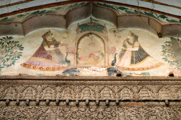 Detailed paintings in Shekhawati.