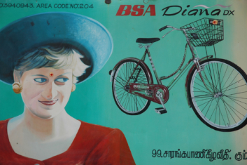 Princess Diane bicycle advertisement in South India.