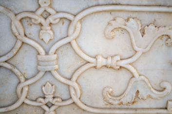 Taj mahal white marble details.