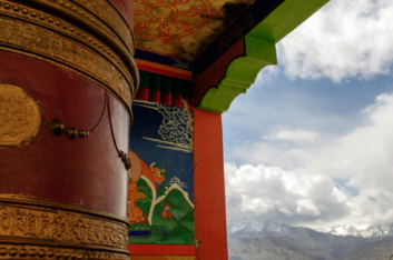 Looking towards the mountains from Thiksey monastery.