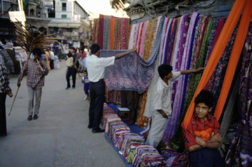 Saris for sale in Kathmandu, Nepal.