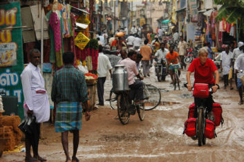 cycling through a small south indian town