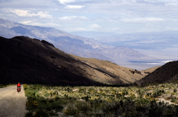 Cycling towards Death Valley National Park.