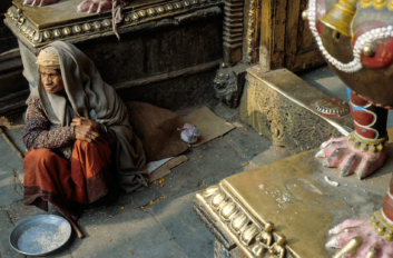 Elderly lady in Kathmandu, Nepal