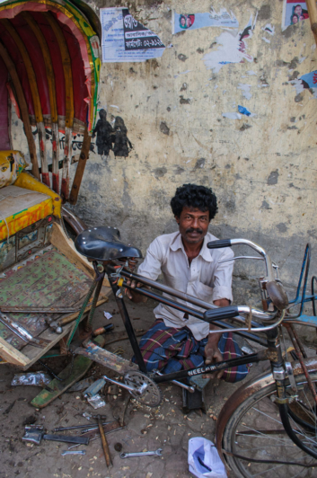a rickshaw mechanic i Dhaka.